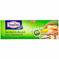 Toppits Sachets sandwiches SafeLoc 1 litre 25 pièces