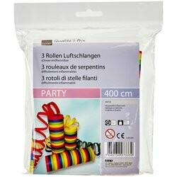 Serpentins en papier 4m 3 rouleaux