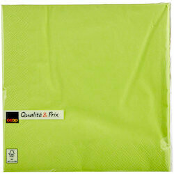 Serviettes vertes limettes 33cm 50 pièces