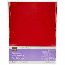 Set de table Airlaid rouge 30x40cm 10 pièces