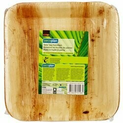 Assiettes carrées en feuilles de palmier 24cm 10 pièces