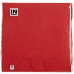 Serviettes rouges 40cm 50 pièces