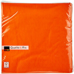 Serviettes 33x33cm orange 50 pièces