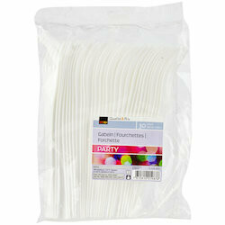 Fourchettes blanches en plastique 30 pièces
