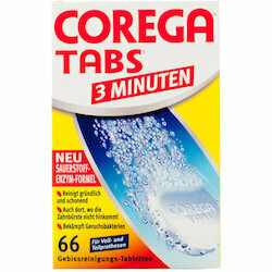 Corega Comprimés nettoyage prothèses dentaires 3-minutes 66 pièces