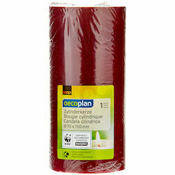 Oecoplan Bougie cylindrique rouge 70x150mm