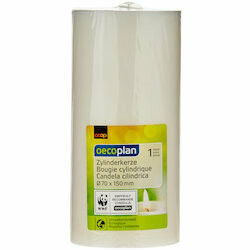 Oecoplan Bougie cylindrique blanche 70x150mm