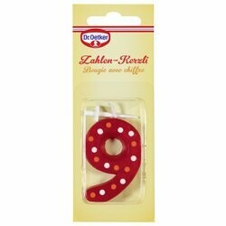 Dr. Oetker Bougie chiffre 9 assortis