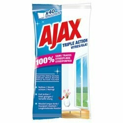 Ajax Lingettes nettoyantes pour vitres 20 pièces