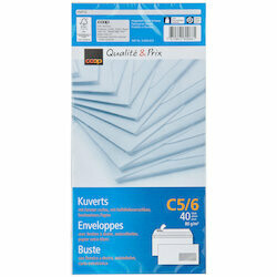 Enveloppes avec fenêtre à droite C5/6 FSC 40 pièces