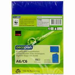 Oecoplan Cartes &amp; enveloppes bleues A6/C6