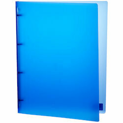 Classeur bleu foncé transparent A4 4-anneaux