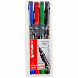 Stabilo Marqueurs OHPen S permanent 4 pièces