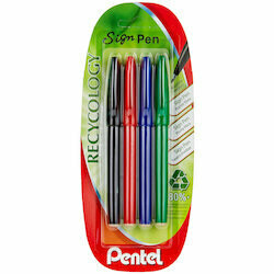 Pentel Feutres Sign Pen 4 pièces