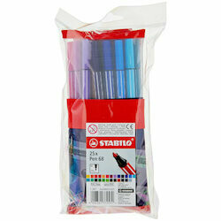 Stabilo Stylos Pen 68 Rollerset 25 pièces