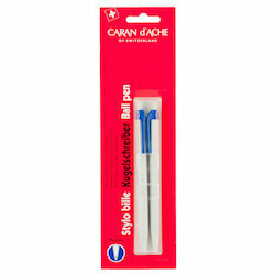 Caran d&#39;Ache Stylos à bille bleus 3 pièces