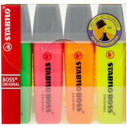 Stabilo Boss surligneur, etui à quatre