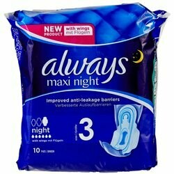 Always Serviettes hygiéniques avec ailettes Maxi Night 10 pièces