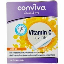 Conviva Capsules de vitamine C &amp; zink 20 sticks 20pce