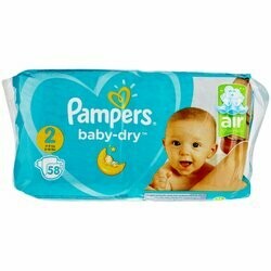 Pampers Couches Baby Dry Gr. 2 Mini 4-8kg 58 pièces