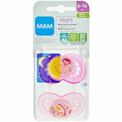 MAM Night Lolette 6-16 Silicone Girl 2pce
