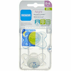 MAM Sucette Night en silicone 0-6 mois assortis 2pce