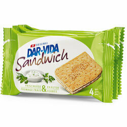 Dar-Vida Sandwichs crackers au fromage & fines herbes 195g