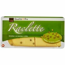 Fromage raclette au poivre en tranches 225g