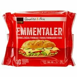 Fromage Emmental en tranches 10 pièces 200g