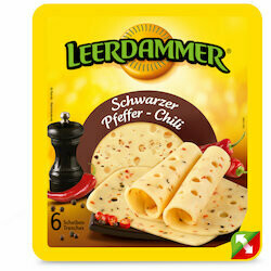 Leerdammer Fromage au poivre &amp; chili en tranches 6 pièces 140g