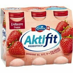Emmi Aktifit Boissons probiotiques à la fraise 6x65ml 390ml