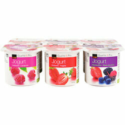 Yogourts à la fraise, framboises &amp; baies des bois assortis 6x125g 750g