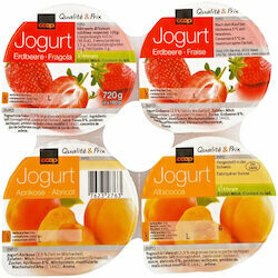 Yogourts à la fraise & abricot assortis 4x180g 720g