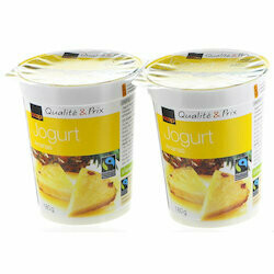 Fairtrade Yogourts à l&#39;ananas 2x180g