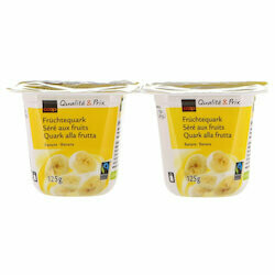 Fairtrade Séré aux fruits à la banane 2x125g 250g