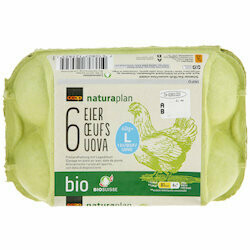 Bio Oeufs élevage au sol 63g+ 6 pièces