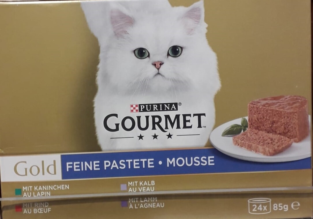 GOURMET GOLD mousse assorti (lapin, bœuf, veau, agneau) 24x85g
