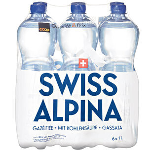 Swiss Alpina Bleue minérale gazéifiée 6x1L