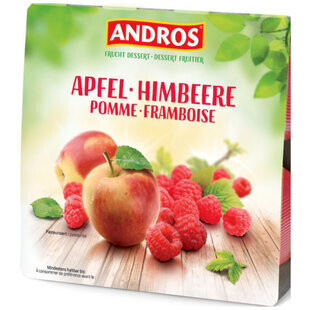 Andros Compotes aux pommes &amp; framboises 4x100g 400g