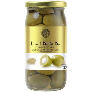 Iliada Oliven verte avec amandes 370g