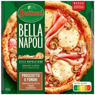 Buitoni Pizza Bella Napoli Prosciutto & Funghi surgelée 415g
