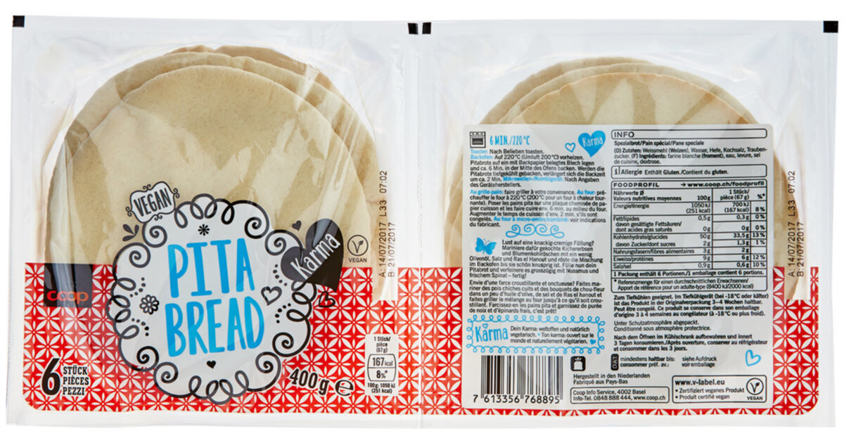 Karma Pita Bread 2x3pce 1x400g