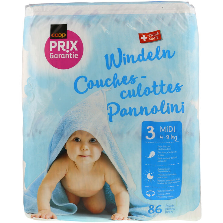 Baby nappies Midi 86ST. 4-9kg,56-pack