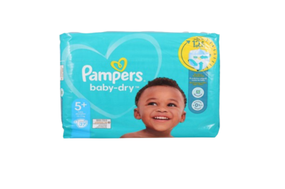 Pampers Couches Baby Dry Gr. 5+ Junior Plus 12-17kg 37 pièces