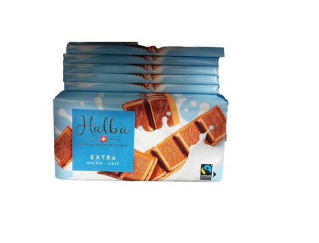 Plaque de chocolat au lait Halba allégé en sucre 100g