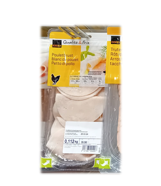 Poitrine de poulet ex.fin 100g