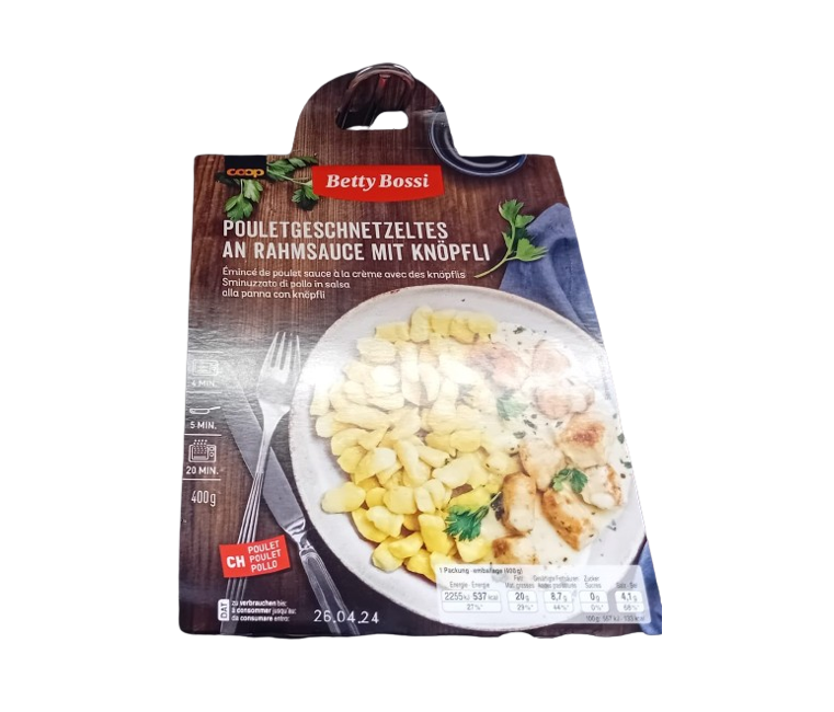 Betty Bossi Émincé de poulet Knopfli