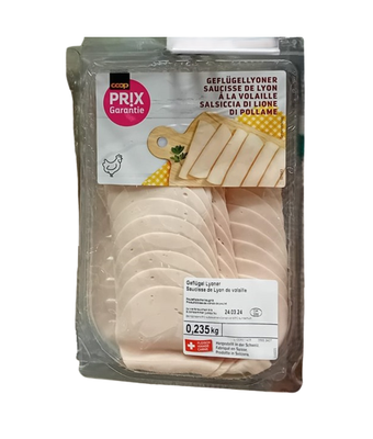 Saucisse de Lyon à la volaille en tranches 235g