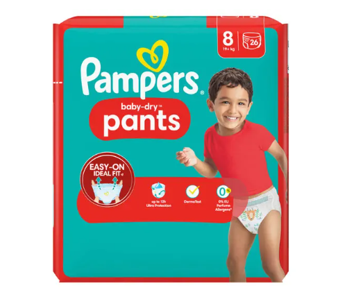 Pampers Baby Dry Pants taille 8, 26 couches