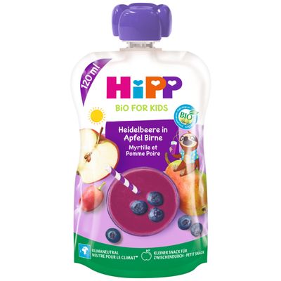 Hipp Smoothie Hippis aux myrtilles, pomme &amp; banane bio 12 mois+